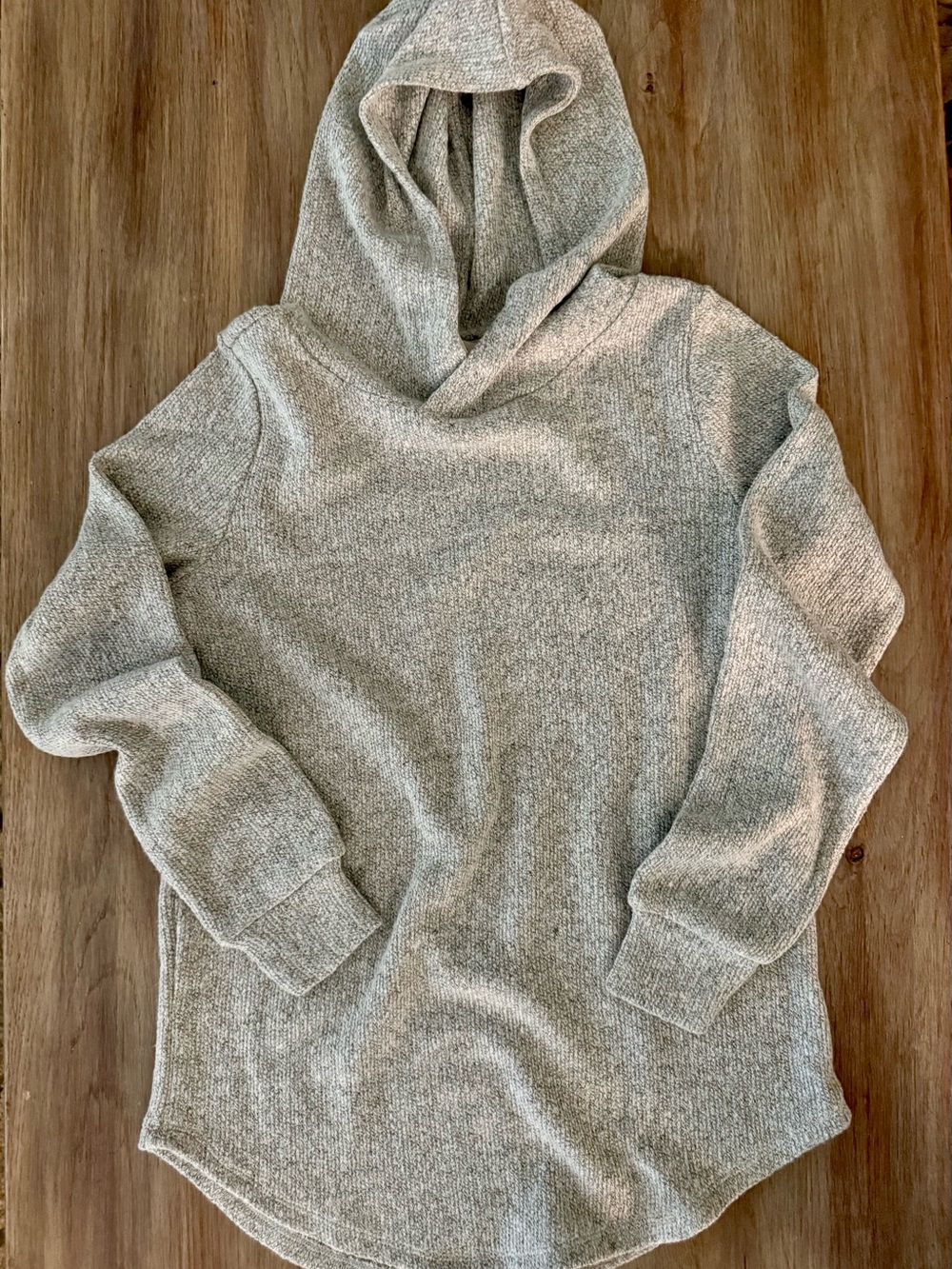 New LOFT Light Gray Heather Hoodie Lightweight Sweater